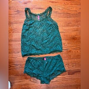 Adore Me Lace Chemise Set in green